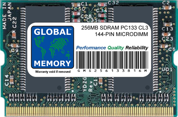 256MB SDRAM PC133 133MHz 144-PIN MICRODIMM MEMORY RAM FOR TOSHIBA LAPTOPS/NOTEBOOKS